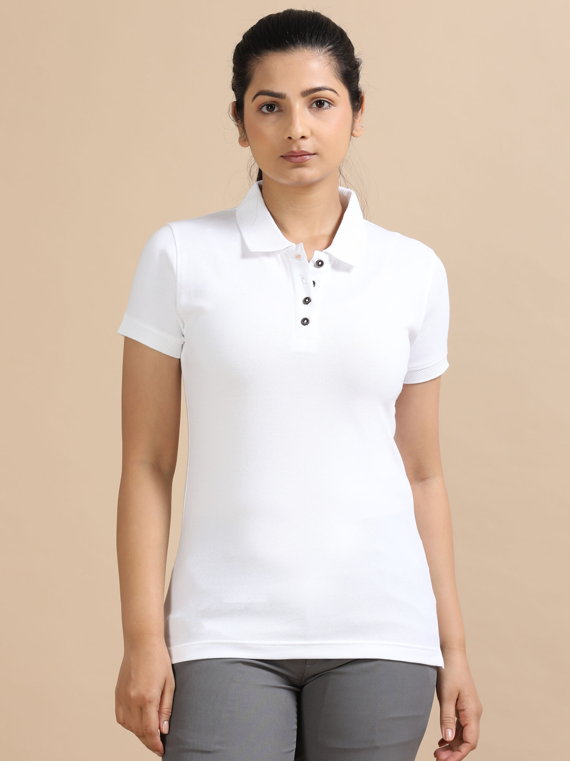 women polo white tshirt