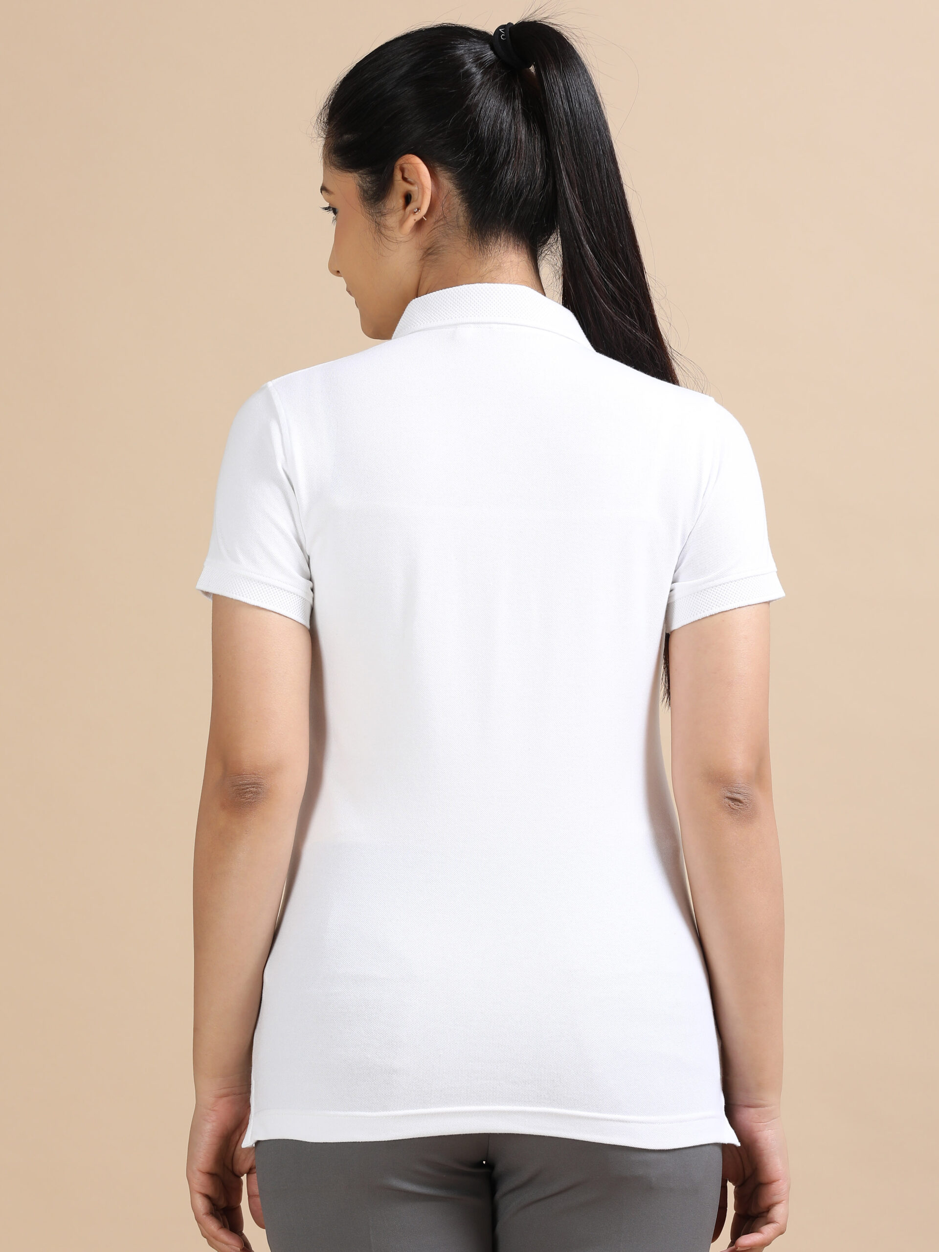 women polo white tshirt - Image 2