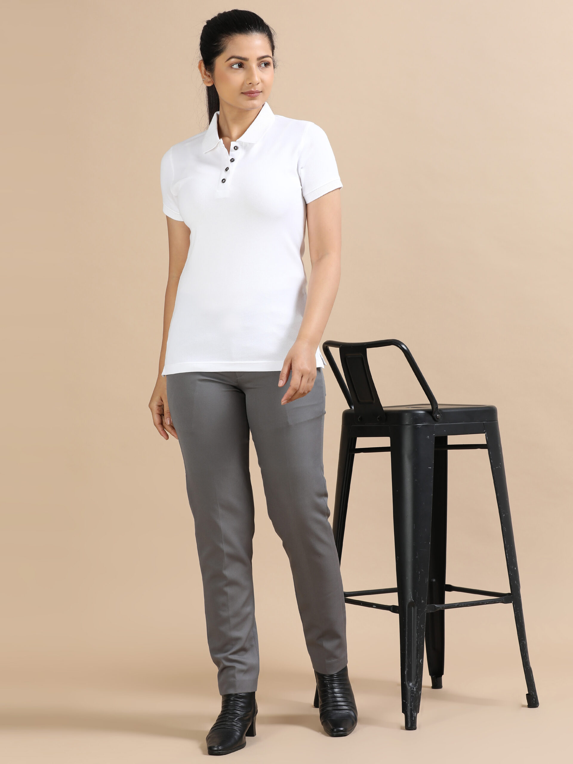 women polo white tshirt - Image 4