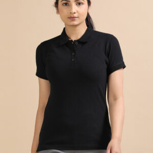 WOMEN POLO BLACK TSHRIT